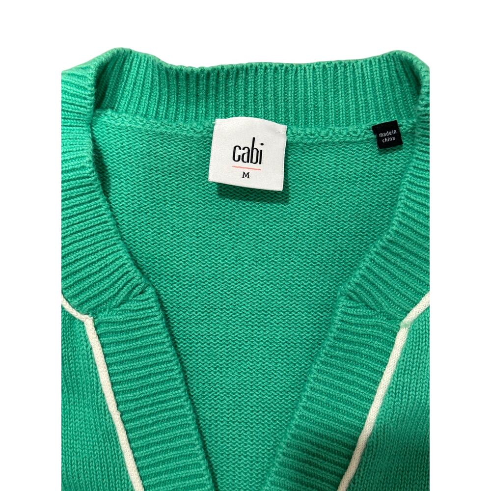 Chic CAbi Wallis Cropped Jewel Button Cardigan - Mint Green Knit